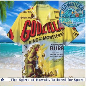 Godzilla King of the Monsters Vintage Movie Poster Sci Fi Hawaiian Shirt