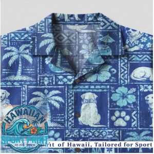 Golden Retriever Tropical Beach Sunset Summer Hawaiian Shirt