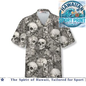 Goth Skull Floral Dark Aesthetic Tropical Hawaiian Shirt
