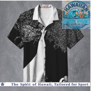 Gothic Art Black and White Surreal Woman Hawaiian Shirt