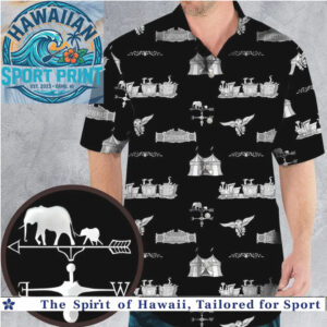 Gothic Circus Carnival Vintage Monochrome Creepy Hawaiian Shirt