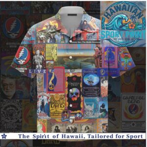 Grateful Dead Concert Poster Collage Rock Summer Hawaiian Shirt