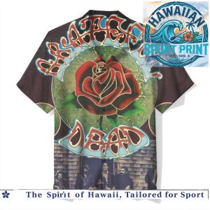Grateful Dead Rose Skull Rock Band Tropical Hawaiian Shirt
