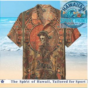 Grateful Dead Skeleton Cowboy Western Vintage Art Hawaiian Shirt