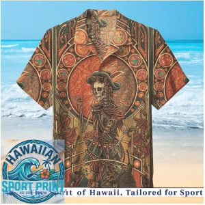 Grateful Dead Skeleton Cowboy Western Vintage Art Hawaiian Shirt