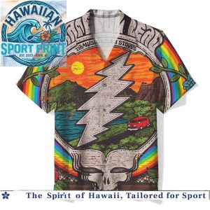 Grateful Dead Steal Your Face Rainbow Sunset Music Hawaiian Shirt
