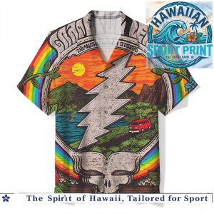 Grateful Dead Steal Your Face Skull Lightning Rainbow Hawaiian Shirt