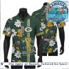 Green Bay Packers Football Helmet Wordmark Pattern Hawaiian Shirt Green Bay Packers Football Helmet Wordmark Pattern Hawaiian Shirt