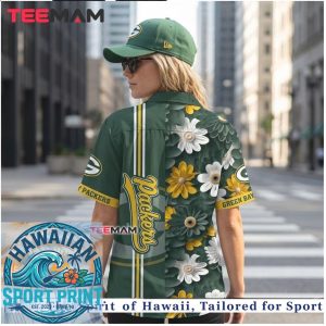 Green Bay Packers Flower Garden Pattern Summer Aloha Hawaiian Shirt