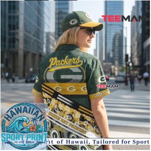 Green Bay Packers Logo Floral Pattern Summer Aloha Hawaiian Shirt