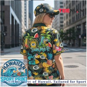 Green Bay Packers Pineapple Tropical Fruit Summer Aloha Hawaiian Shirt