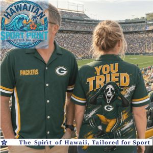 Green Bay Packers Scream Mask You Tried Funny Football Hawaiian Shirt