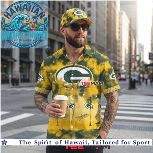 Green Bay Packers Tie Dye Palm Tree Beach Summer Hawaiian Shirt