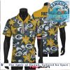 Green Bay Packers White Tropical Flower Leaf Pattern Hawaiian Shirt Green Bay Packers White Tropical Flower Leaf Pattern Hawaiian Shirt