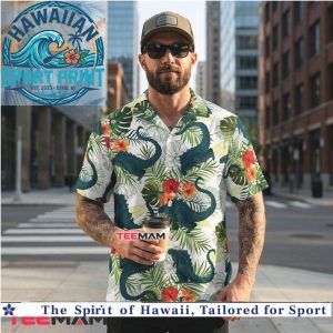 Green Godzilla Tropical Floral Leaf Hibiscus Summer Hawaiian Shirt