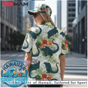 Green Godzilla Tropical Floral Leaf Hibiscus Summer Hawaiian Shirt