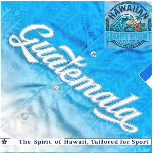 Guatemala Flag Custom Name Light Blue Baseball Jersey