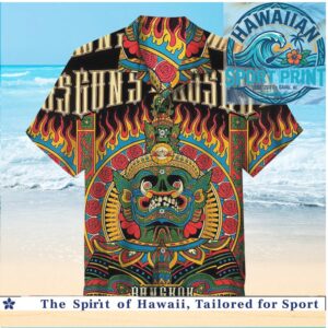 Guns N Roses Bangkok Rock Band Flame Hawaiian Shirt