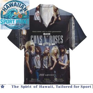 Guns N Roses Vintage Tour Poster Skulls Graphic Hawaiian Shirt
