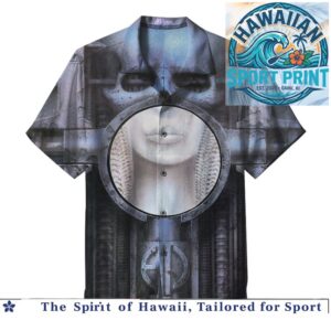 HR Giger Industrial Surrealism Dark Sci Fi Aesthetic Hawaiian Shirt