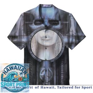 HR Giger Industrial Surrealism Dark Sci Fi Aesthetic Hawaiian Shirt
