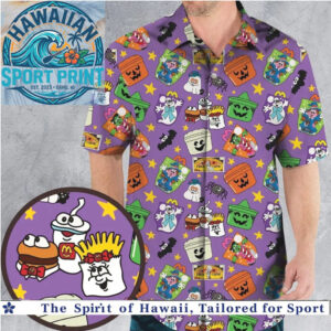 Halloween Fast Food Spooky Boo Tropical Hawaiian Shirt