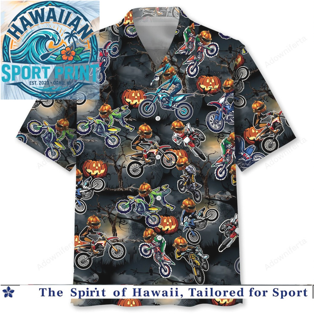 Halloween Motorcycle Pumpkin Rider Spooky Tropical Summer Hawaiian Shirt Beach Halloween Motorcycle Pumpkin Rider Spooky Tropical Summer Hawaiian Shirt Beach