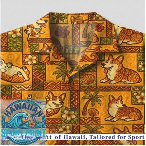 Happy Corgi Puppy Tropical Aloha Summer Hawaiian Shirt