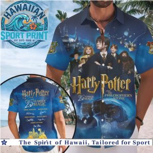 Harry Potter 25 Years of Magic Hogwarts Wizarding World Hawaiian Shirt