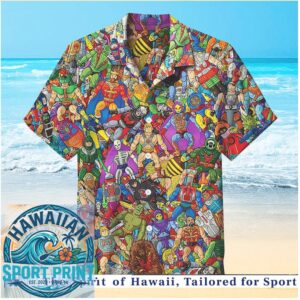 He Man 80s Cartoon Collage Retro Nostalgia Summer Hawaiian Shirt