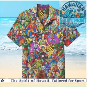 He Man 80s Cartoon Collage Retro Nostalgia Summer Hawaiian Shirt