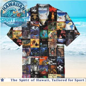 Heavy Metal Bands Collage Album Covers Rock Music Hawaiian Shirt