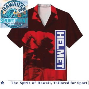 Helmet Alternative Rock Band Graphic Logo Vintage Hawaiian Shirt