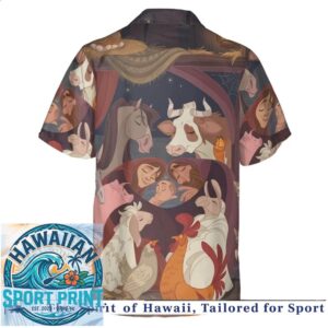 Holy Bible Nativity Scene Christmas Religious Christian Hawaiian Shirt