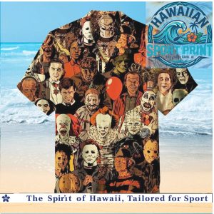 Horror Movie Characters Halloween Spooky Tropical Hawaiian Shirt