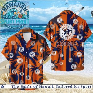 Houston Astros Orange Palm Tree Tropical Summer Hawaiian Shirt
