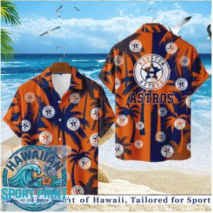 Houston Astros Orange Palm Tree Tropical Summer Hawaiian Shirt