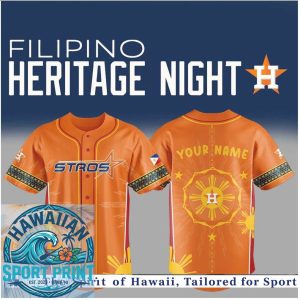 Houston Baseball Filipino Heritage Night Sun Orange Baseball Jersey