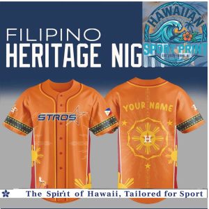 Houston Baseball Filipino Heritage Night Sun Orange Baseball Jersey