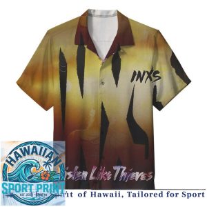 INXS Kick Rock Band Vintage Tour Graphic Hawaiian Shirt
