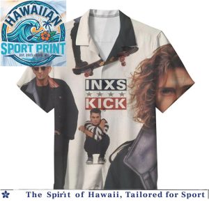 INXS Kick Rock Band Vintage Tour Graphic Hawaiian Shirt