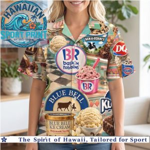 Ice Cream Brands Baskin Robbins Blue Bell Ben And Jerry's Sweet Summer Hawaiian Shirt