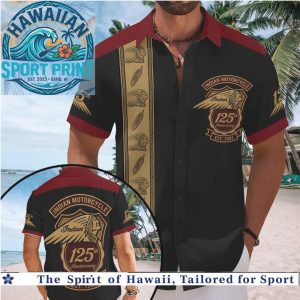 Indian Motorcycle 125th Anniversary Feather Stripe Vintage Hawaiian Shirt