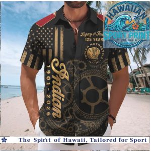 Indian Motorcycle 125th Anniversary Legacy Freedom Vintage Hawaiian Shirt