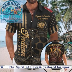 Indian Motorcycle 125th Anniversary Legacy Freedom Vintage Hawaiian Shirt