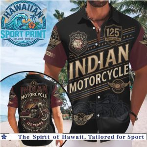 Indian Motorcycle 125th Anniversary Vintage Biker Classic Moto Hawaiian Shirt Beach