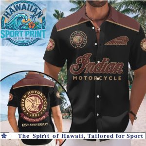 Indian Motorcycle 125th Anniversary Vintage Biker Hawaiian Shirt