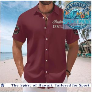 Indian Motorcycle First Then First Now Anniversary Maroon Hawaiian Shirt