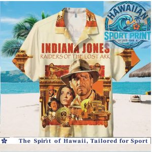 Indiana Jones Movie Poster Vintage Collage Hawaiian Shirt