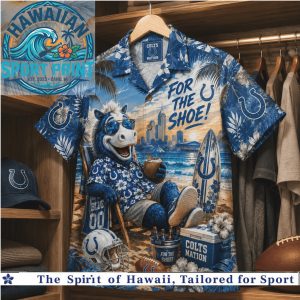 Indianapolis Colts Mascot Blue Football Tropical Summer Hawaiian Shirt